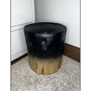 Irregular Ombre Wooden Stump Outdoor Patio Accent Table Natural - Threshold